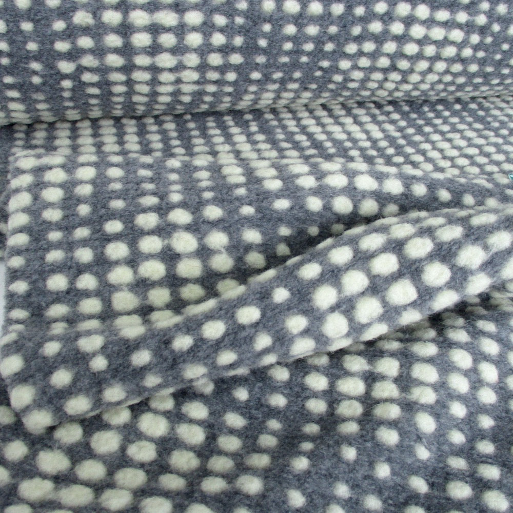 Textured Dots - Woollen Knitted Luxurious Coating - Grey