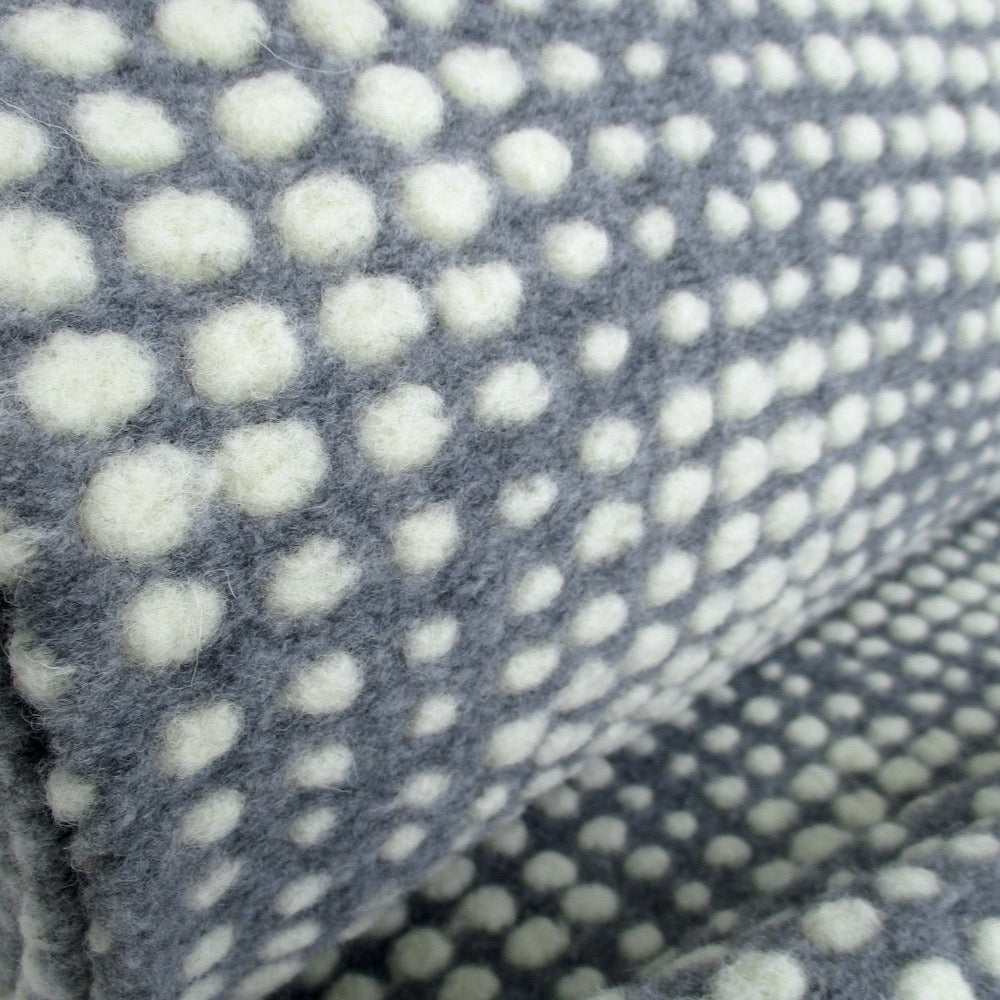 Textured Dots - Woollen Knitted Luxurious Coating - Grey