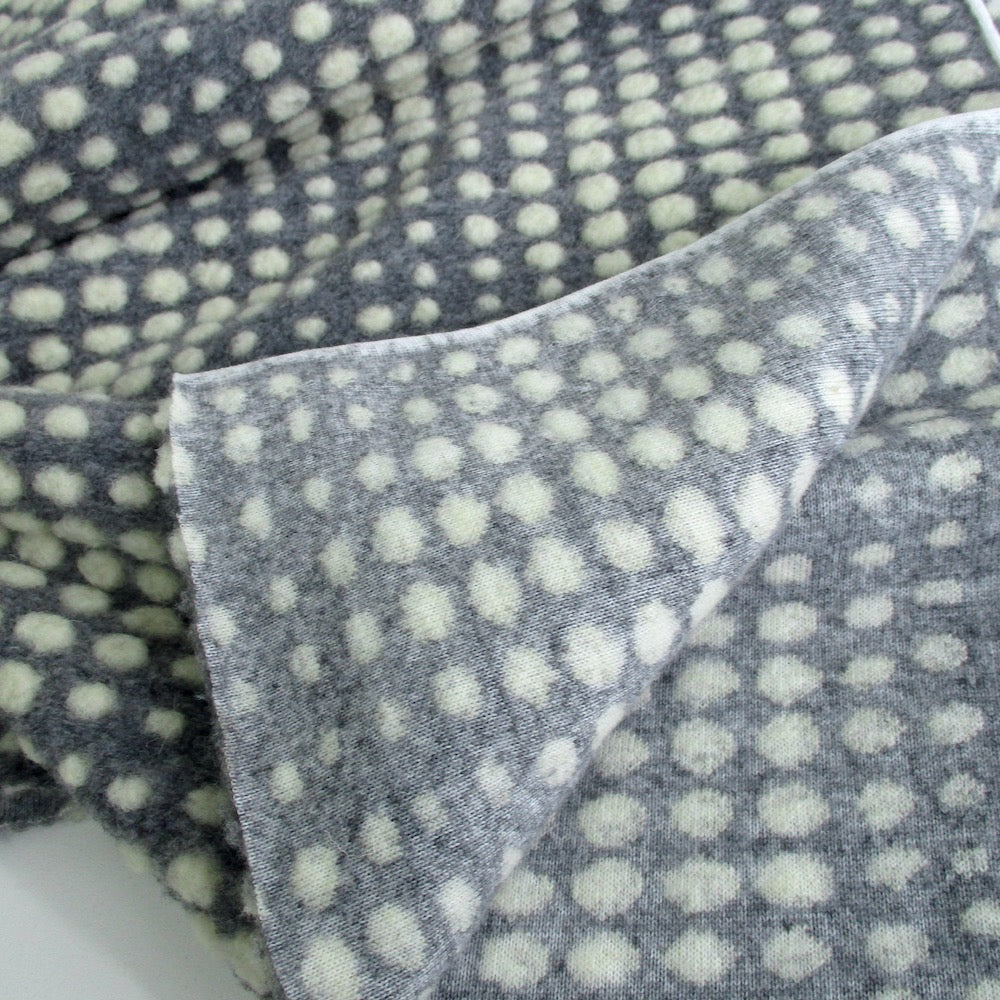 Textured Dots - Woollen Knitted Luxurious Coating - Grey