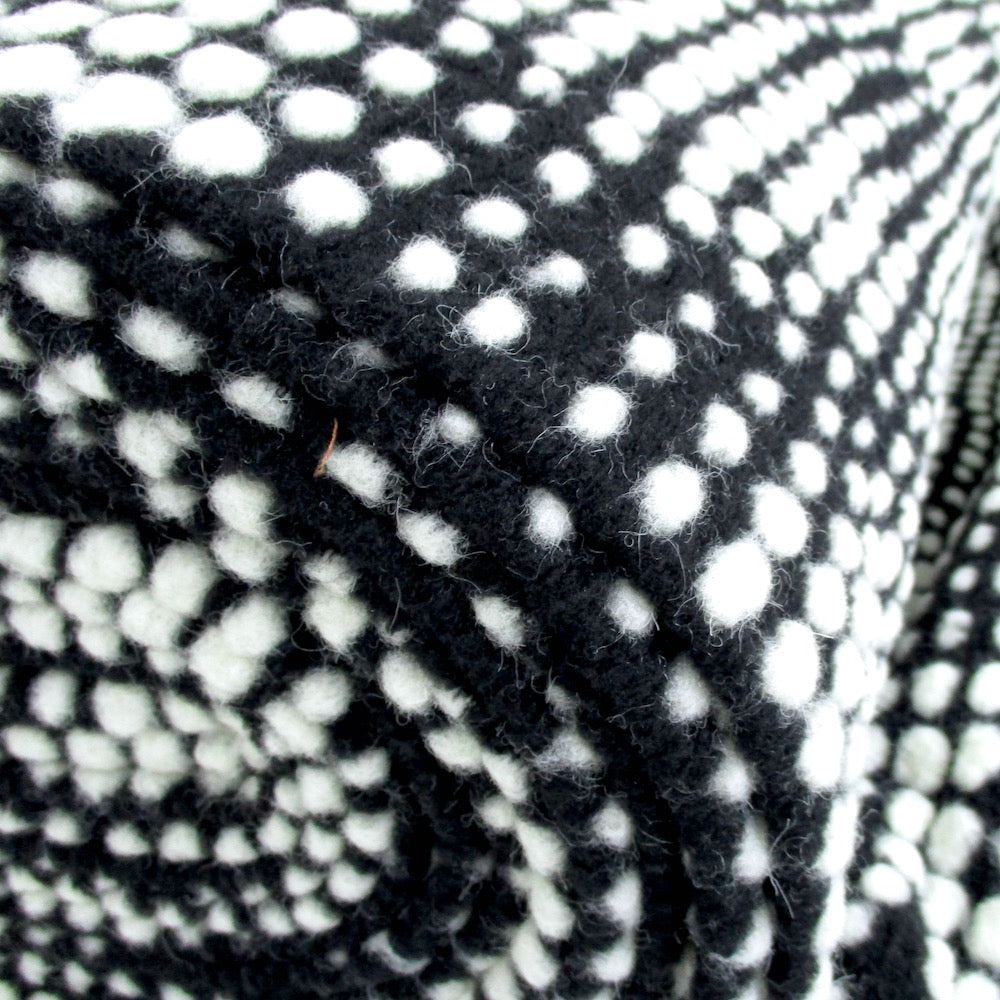 Textured Dots - Woollen Knitted Luxurious Coating - Black