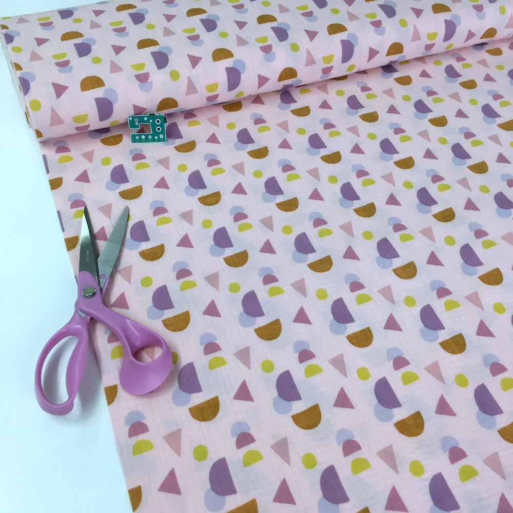 Shape Slices - GOTS Double Gauze - Baby Pink