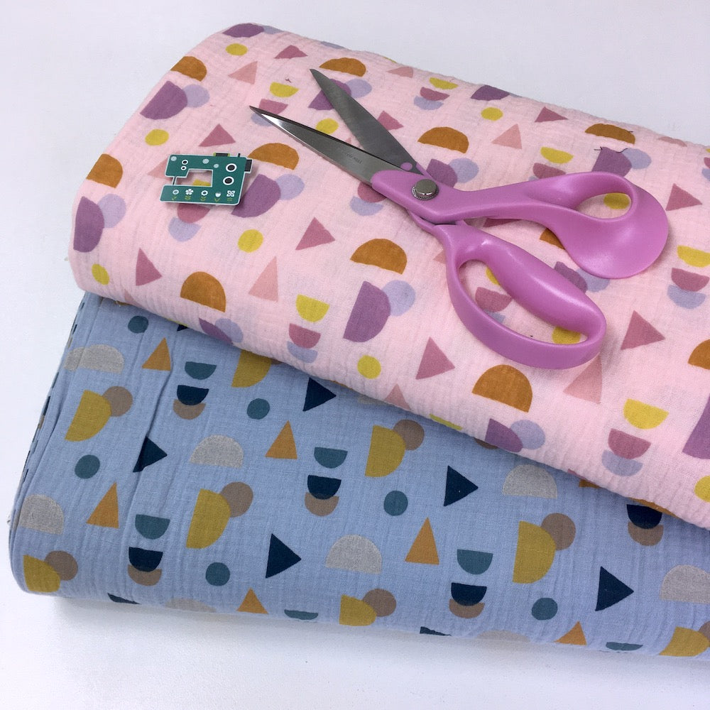 Shape Slices - GOTS Double Gauze - Baby Pink