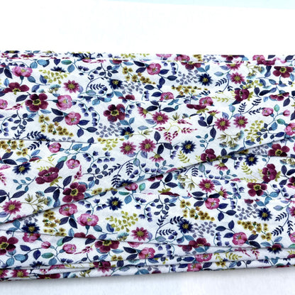 Handmade Bias Binding - Limited Edition - Floral Spring White