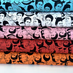 Frida Kahlo Mono Faces Red - Frumble Fabrics