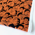 Frida Kahlo Mono Faces Orange - Frumble Fabrics