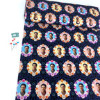 Frida Kahlo Flower Frames Midnight - Frumble Fabrics