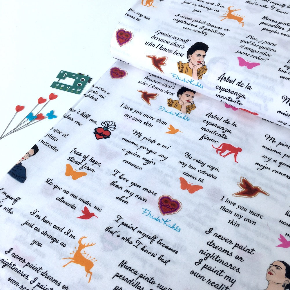 Frida Kahlo Quotes White - Frumble Fabrics