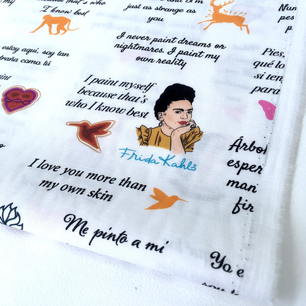 Frida Kahlo Quotes White - Frumble Fabrics