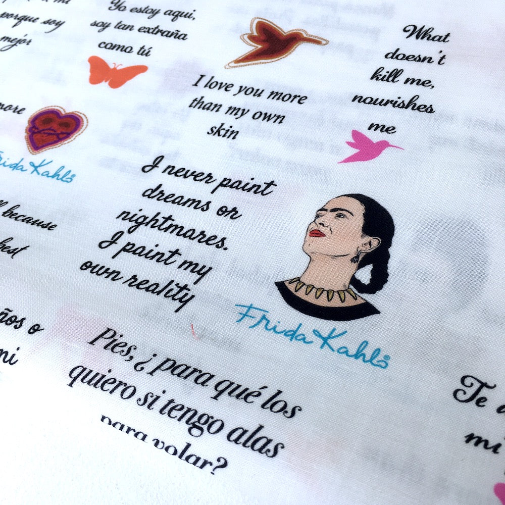 Frida Kahlo Quotes White - Frumble Fabrics