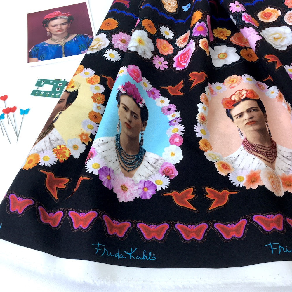 Frida Kahlo Border Black - Frumble Fabrics