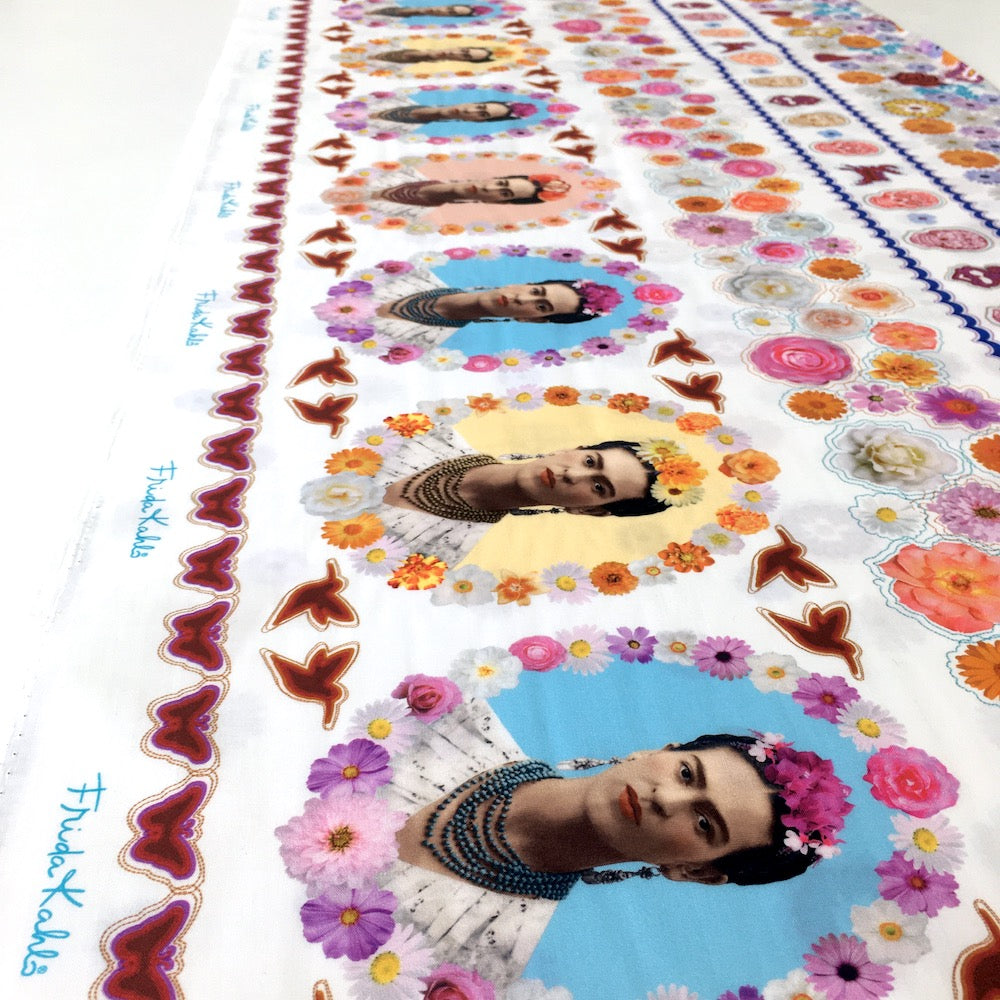 Frida Kahlo Border White - Frumble Fabrics