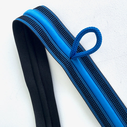 Elastic Sport Waistband with Integrated Cord in Blue - Frumble Fabrics