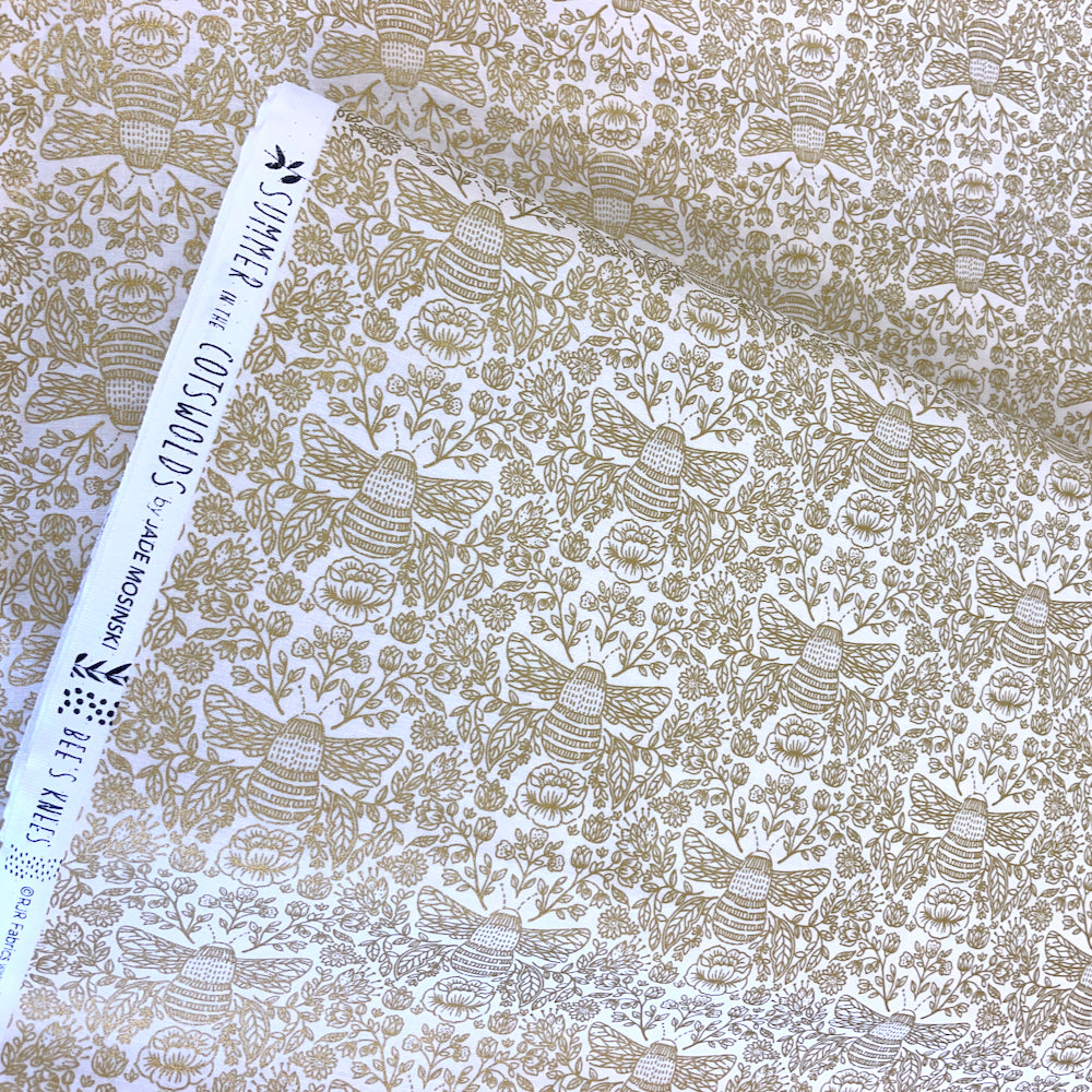 RJR Fabrics - Summer In The Cotwolds - Metallic Bee Knees High Noon