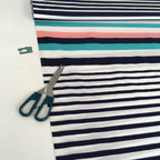 40mm Marine Stripe Cotton Poplin Stretch - Frumble Fabrics