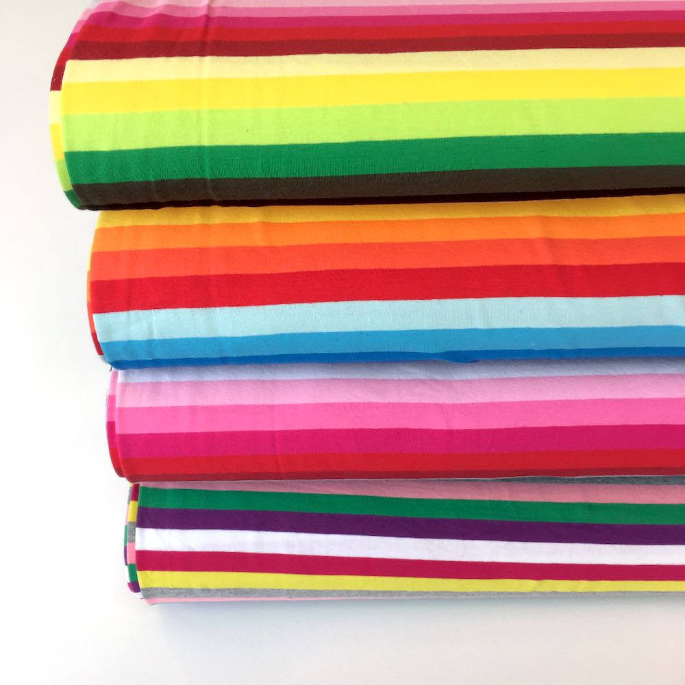 Garden Rainbow Stripe Yarn Dyed Jersey - Frumble Fabrics