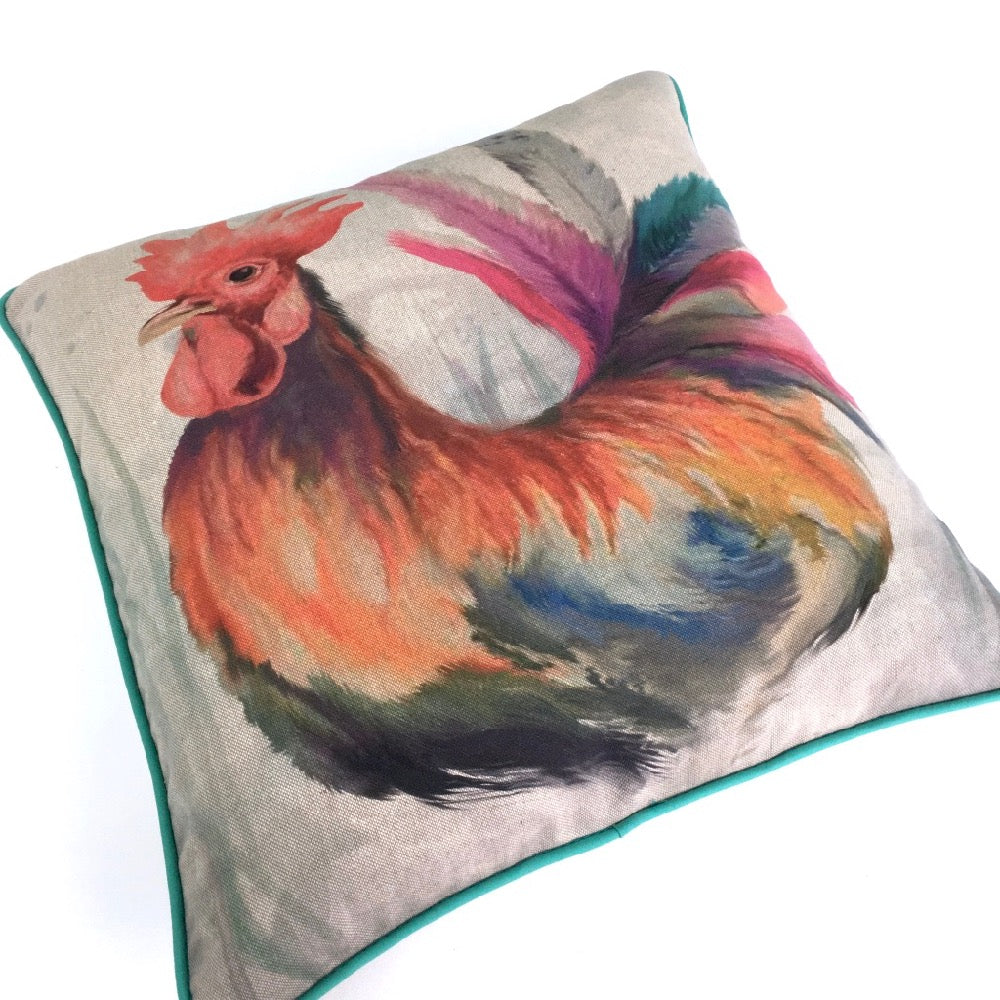 Country Chicken Rooster Cushion Panel Project Kit - Frumble Fabrics