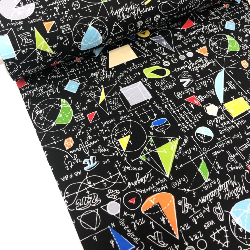 School Maths & Geometry Black - Frumble Fabrics