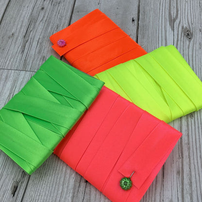 18mm Neon Satin Bias Binding - Frumble Fabrics