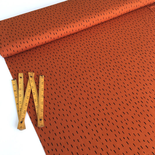 Happy Dashes GOTS Organic Jersey Rust - Frumble Fabrics