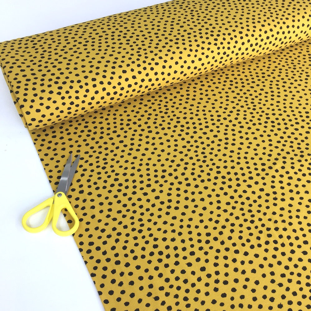 Dotty Dots GOTS Organic Jersey Sunny Yellow - Frumble Fabrics