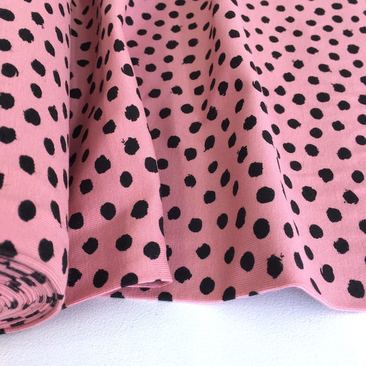 Dotty Dots GOTS Organic Jersey Rose Pink - Frumble Fabrics