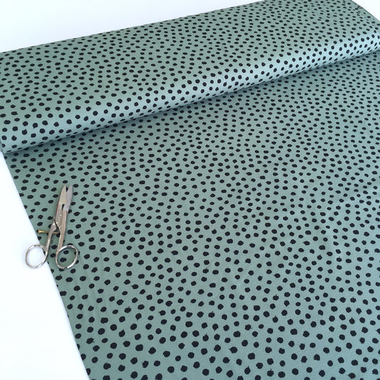 Dotty Dots GOTS Organic Jersey Sage Green - Frumble Fabrics