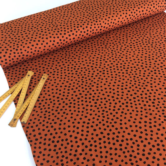 Dotty Dots GOTS Organic Jersey Rust - Frumble Fabrics