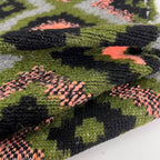 Remnant of Jumbo Aztec - Wooly Knitted Jacquard - Dark Green (115cm)