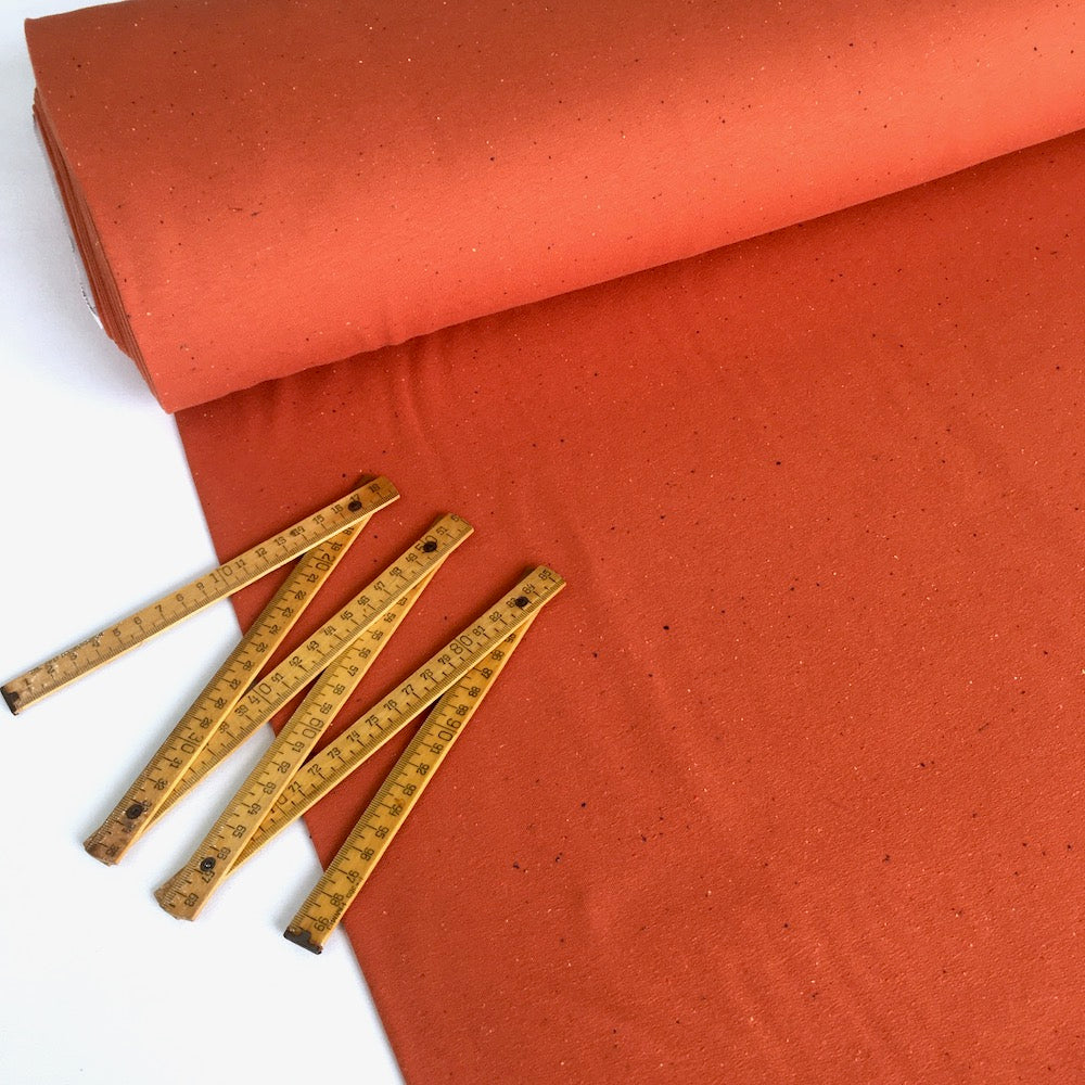 Confetti Fleck Cosy Sweater Jersey Terracotta - Frumble Fabrics