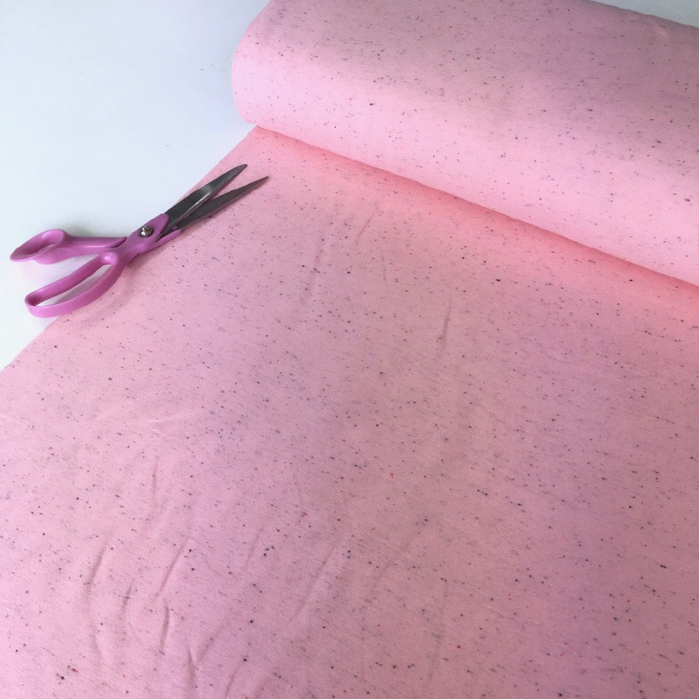 Confetti Fleck Cosy Sweater Jersey Light Pink - Frumble Fabrics
