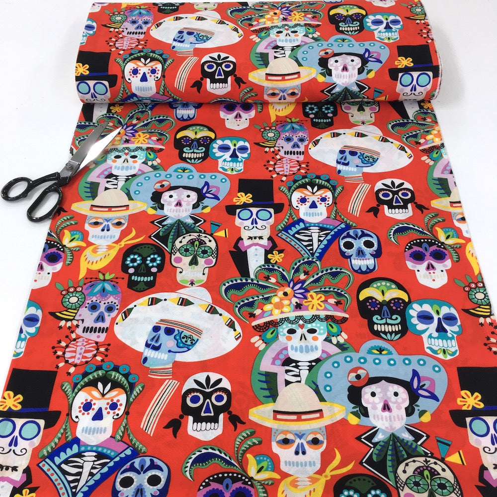 Caritas Calaveras Red - Frumble Fabrics