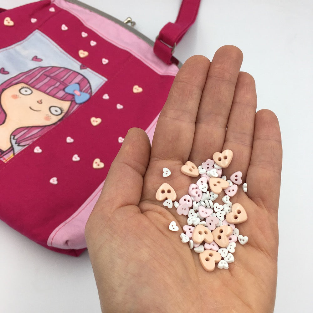 Star Shaped Mini Craft Buttons - Pinks - Frumble Fabrics