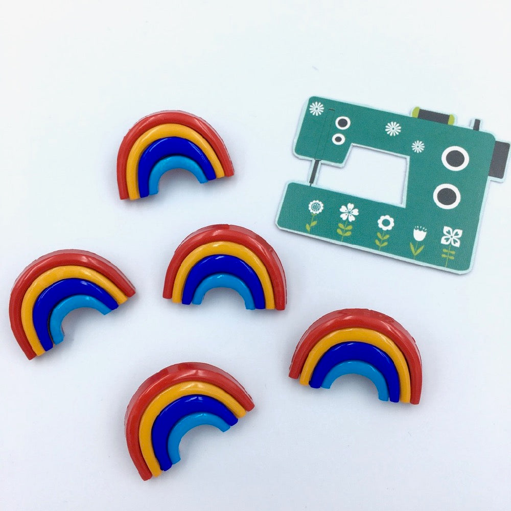 3D Rainbow Buttons 5 pack 25mm 1" - Frumble Fabrics
