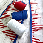 SALE! Laminated Fabric - Red Stripe - per Metre