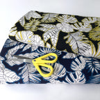 Tropical Foliage Linen Viscose in Yellow Black - Frumble Fabrics