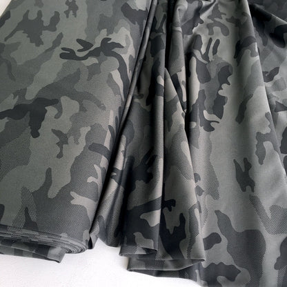Camouflage Fit Knit Sport Technical Jersey Grey - Frumble Fabrics