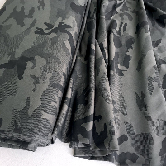Camouflage Fit Knit Sport Technical Jersey Grey - Frumble Fabrics