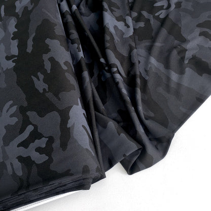 Camouflage Fit Knit Sport Technical Jersey Black - Frumble Fabrics
