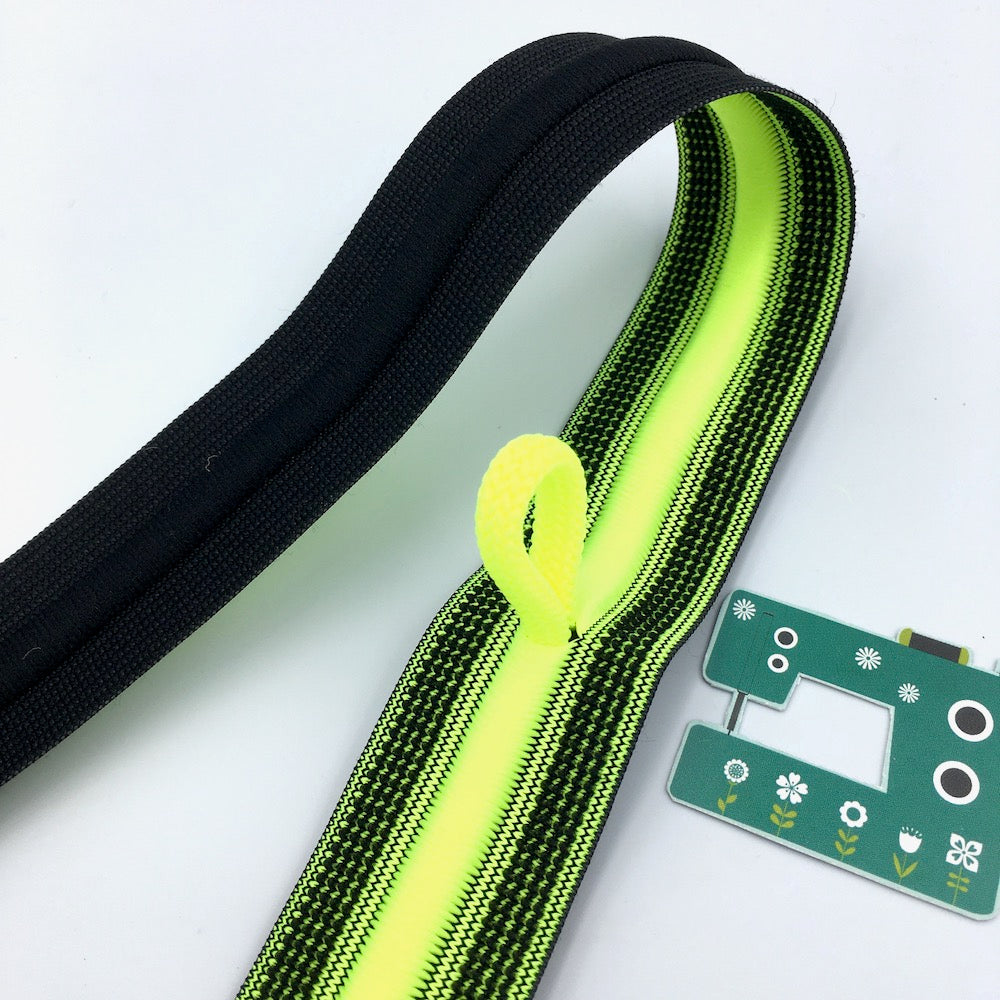 Elastic Sport Waistband with Integrated Cord in Neon Yellow - Frumble Fabrics
