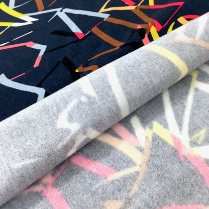 Abstract Dancers - Brushed Viscose French Terry - Navy