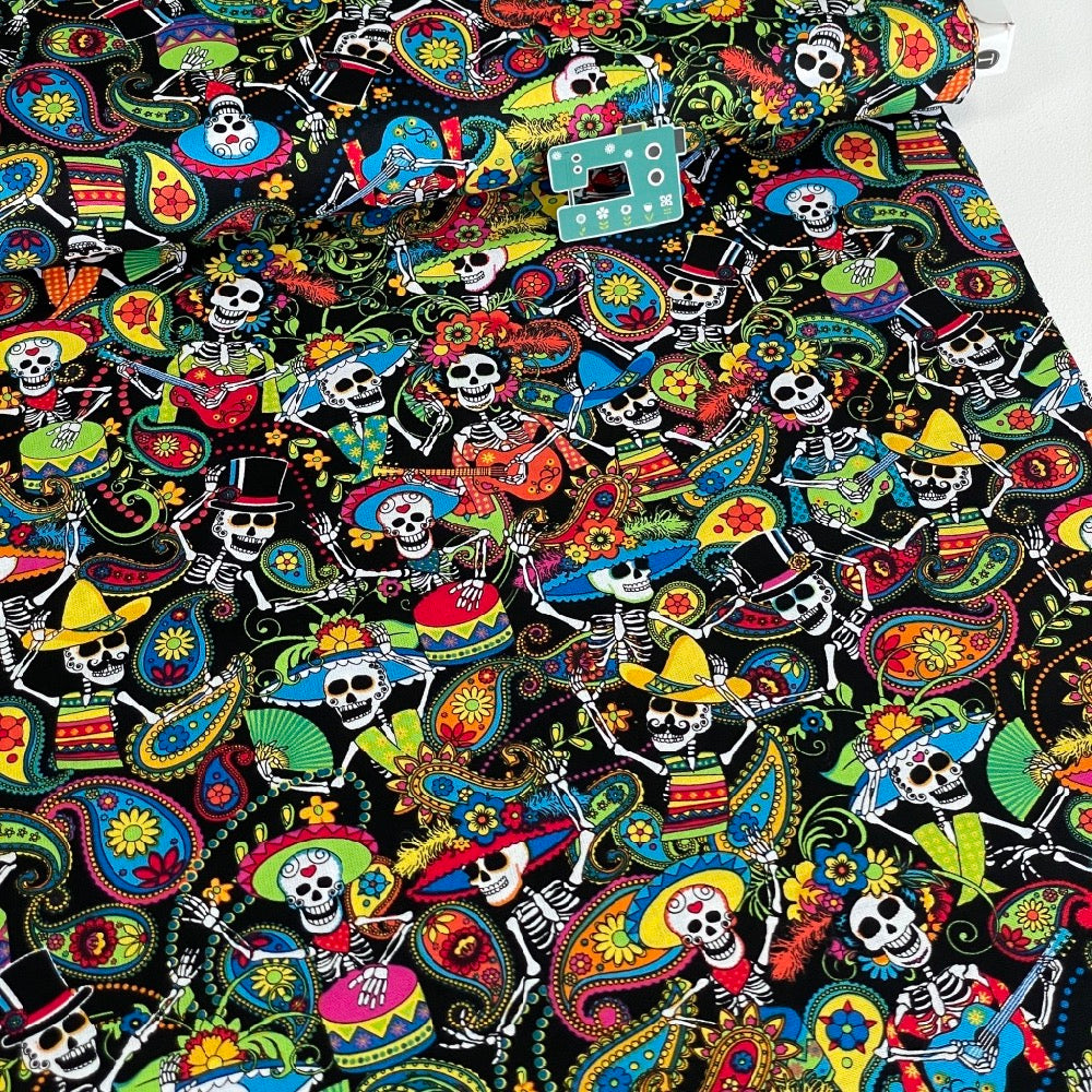 Timeless Treasures - Packed Day Of The Dead - Black