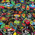 Timeless Treasures - Packed Day Of The Dead - Black