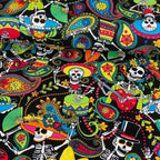 Timeless Treasures - Packed Day Of The Dead - Black