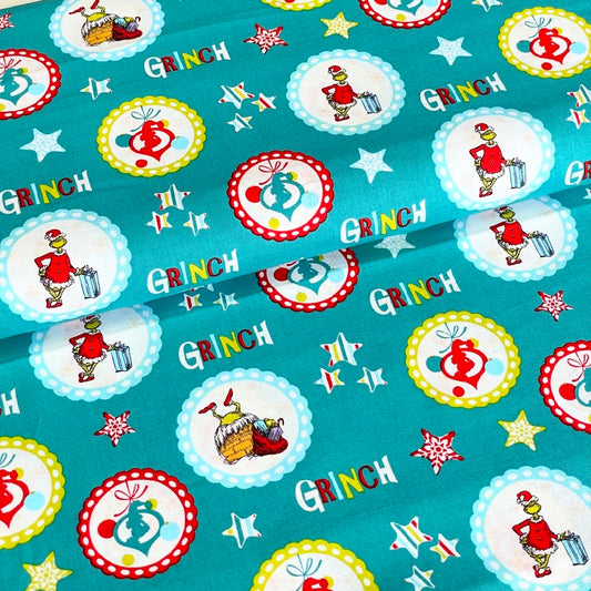 Dr Seuss The Grinch - Snowflakes And Stars (Per Metre)