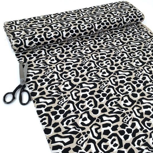 Edgy Animal Print - Canvas Linen Look - Black