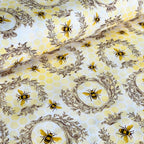 Timeless Treasures - Queen Bee - Gold Bees and Crests Honey