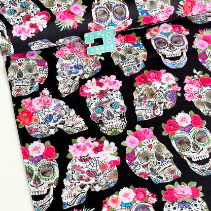 Timeless Treasures - Esperanza - Skulls With Flower Crowns