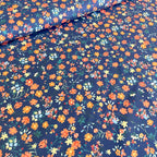 Wild Flower Garden - Digital Cotton Poplin - Navy