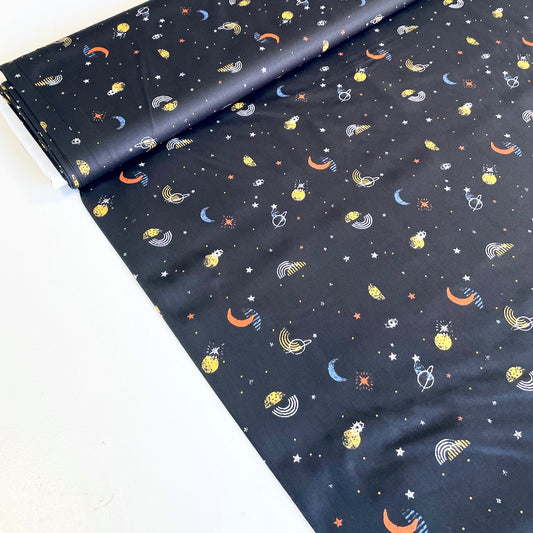 Space Galaxy - GOTS Cotton Poplin - Black