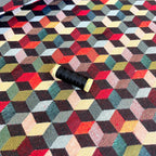 Multi Nitro 3D Blocks - New World Tapestry Canvas Fabric